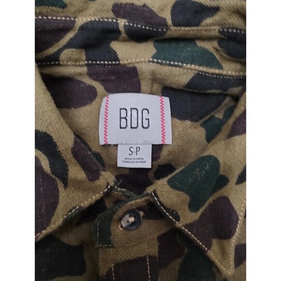 BDG Urban Outfitters Dani Flannel Shirt Tunic Top Buttondown Army Print S 283065 - Picture 8 of 8